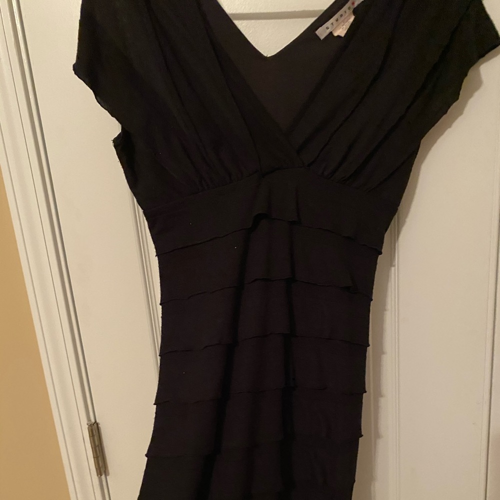 Black layered sheath dress